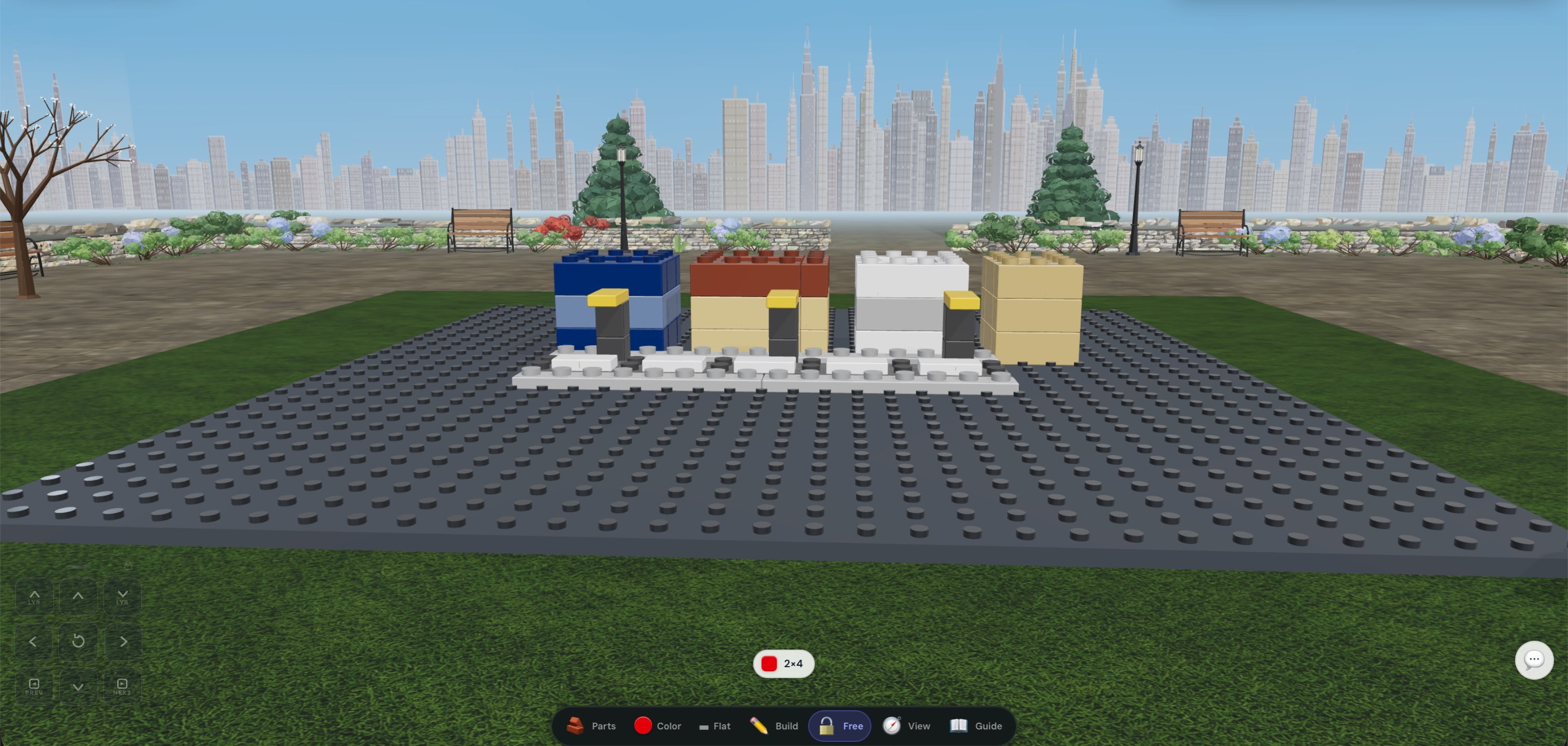 Brickology day mode with colorful builds